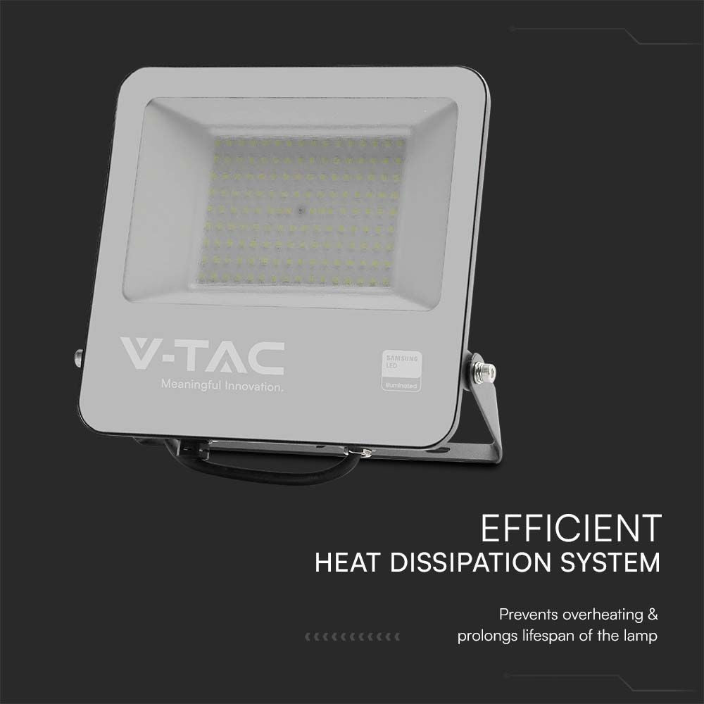 V-Tac 100W LED projektør, Samsung LED chip, 135lm/W, udendørs, IP65, 5 års garanti