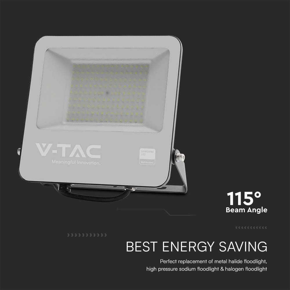 V-Tac 200W LED projektør, Samsung LED chip, 22960lm, IP65, udendørs brug