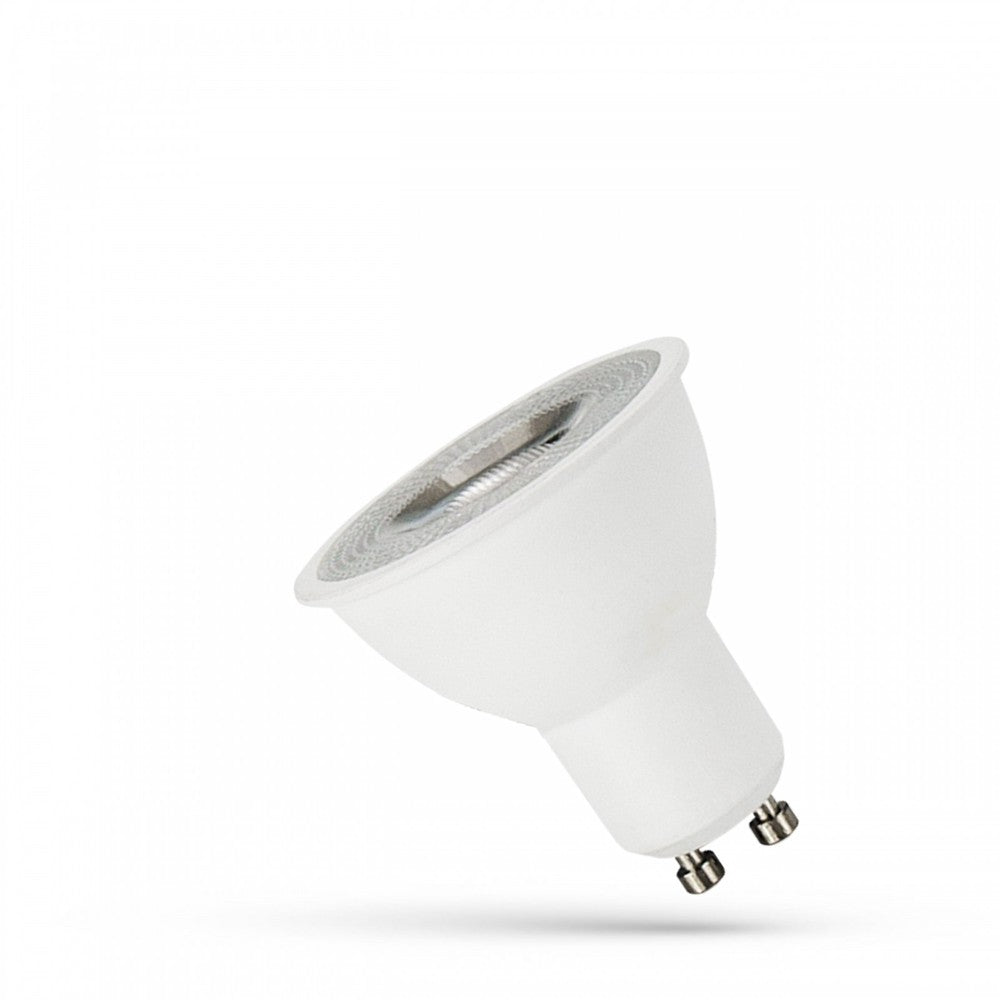 LED GU10 4W 230V 55° Varm Hvid med Linse Spectrum - Energibesparende lyskilde med god farvegengivelse og bred spredningsvinkel.