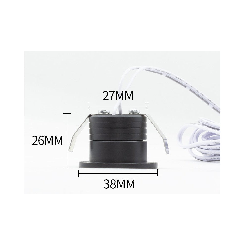 LEDlife Focu38 møbelspot indbygning RA92 - Ø3,5 cm hul, Ø3,8 cm, Mat hvid, 2W, 12V - Erstatter 20W, 170lm
