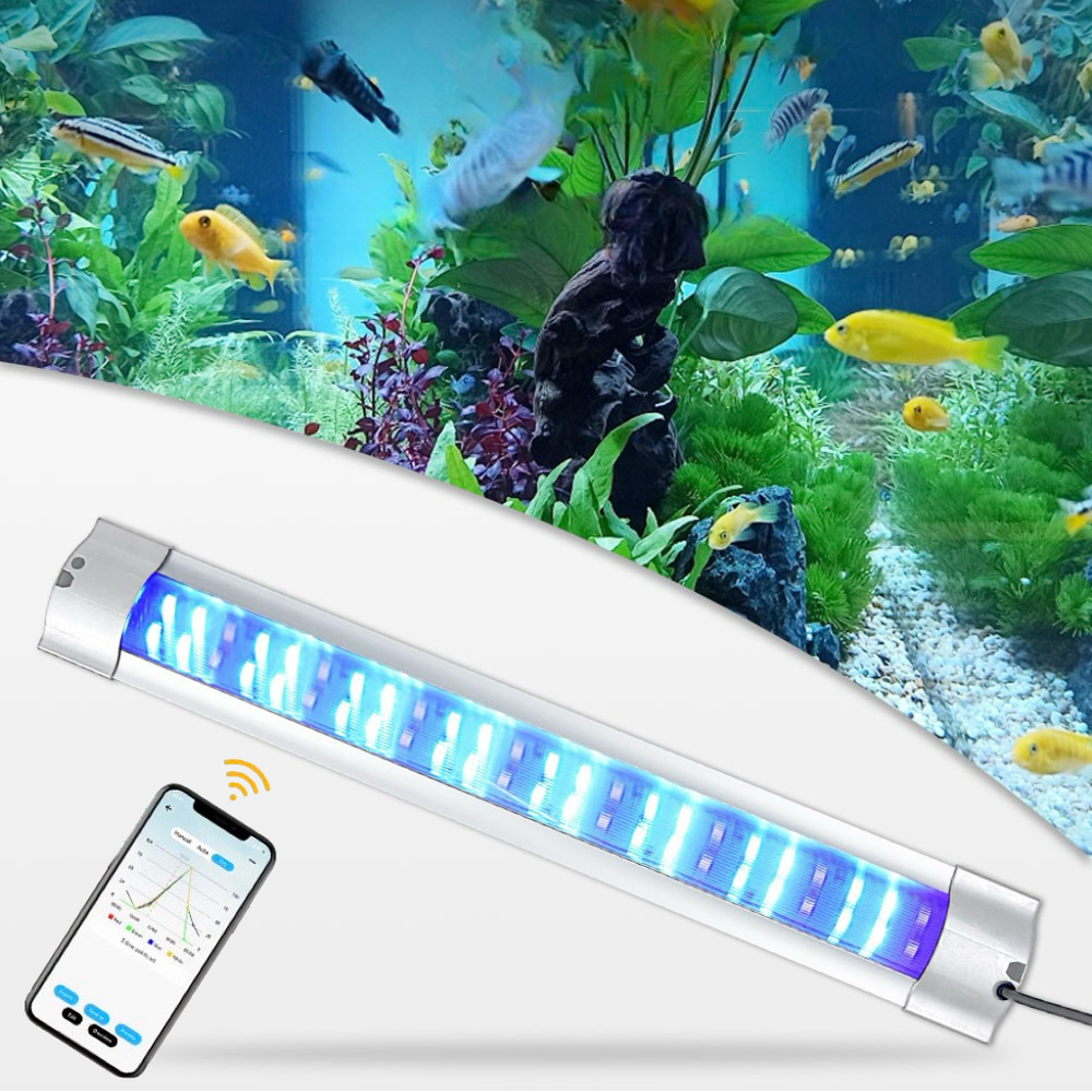 90 cm RGBW akvarie armatur - 25W LED, IP67 - Vandtæt og energieffektiv belysning til dit akvarium.