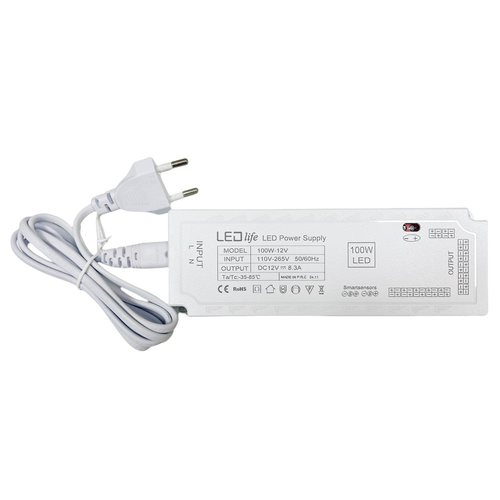 LEDlife møbelspot strømforsyning 100W til Sono, Cabi og Reco spotbelysning (12 spot)