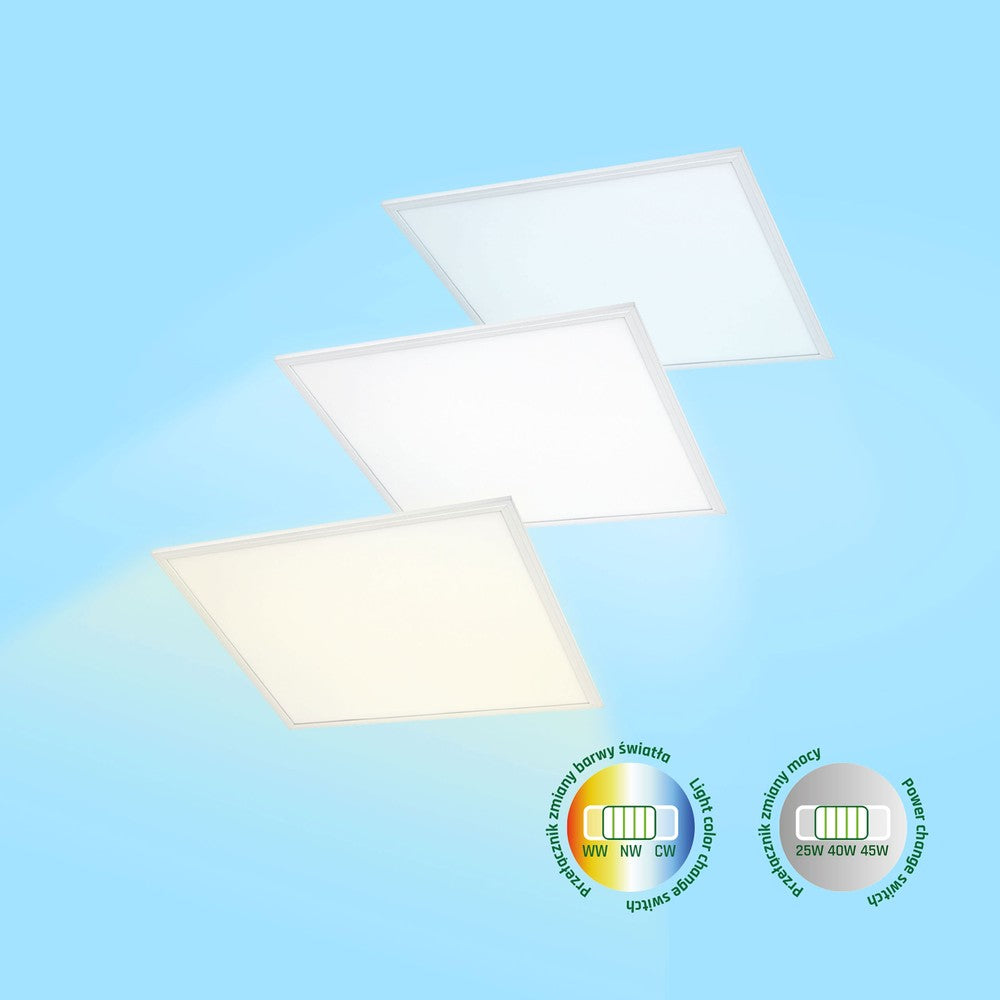 Algine Panel lysarmatur 45W hvid 230V 120° IP20 UGR19 620x620x34mm RA80 5400lm - 5 års garanti