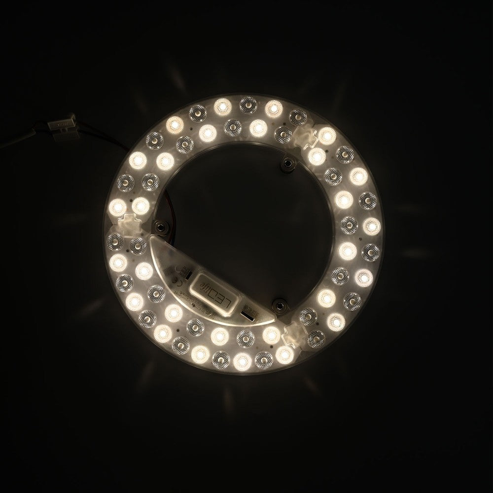 24W LED indsats med linser, flicker free - Ø21,5 cm, CCT 5i1, erstat G24, cirkelrør og kompaktrør - 2600lm, RA86, 230V entrébelysning