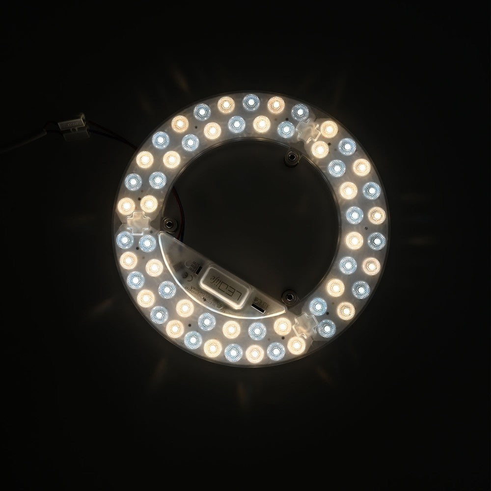 24W LED indsats med linser, flicker free - Ø21,5 cm, CCT 5i1, erstat G24, cirkelrør og kompaktrør - 2600lm, RA86, 230V entrébelysning