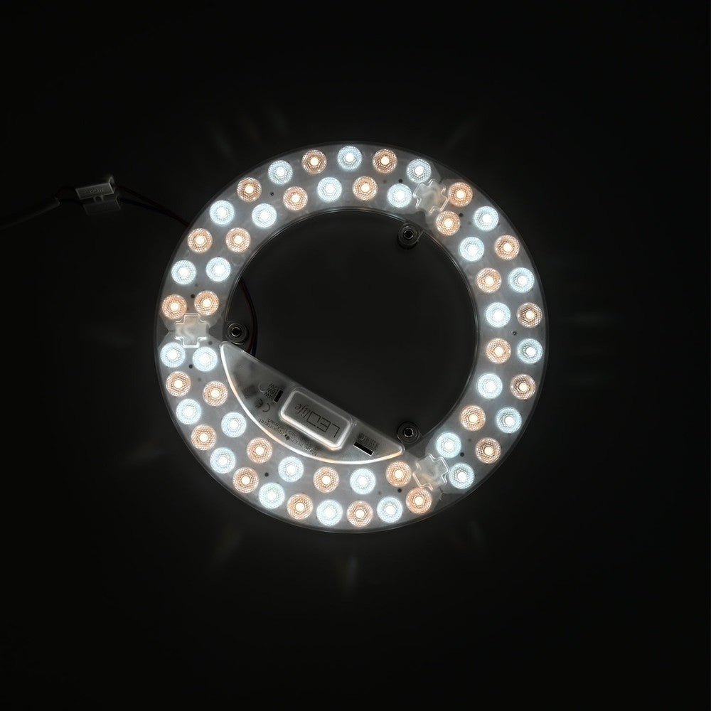 24W LED indsats med linser, flicker free - Ø21,5 cm, CCT 5i1, erstat G24, cirkelrør og kompaktrør - 2600lm, RA86, 230V entrébelysning