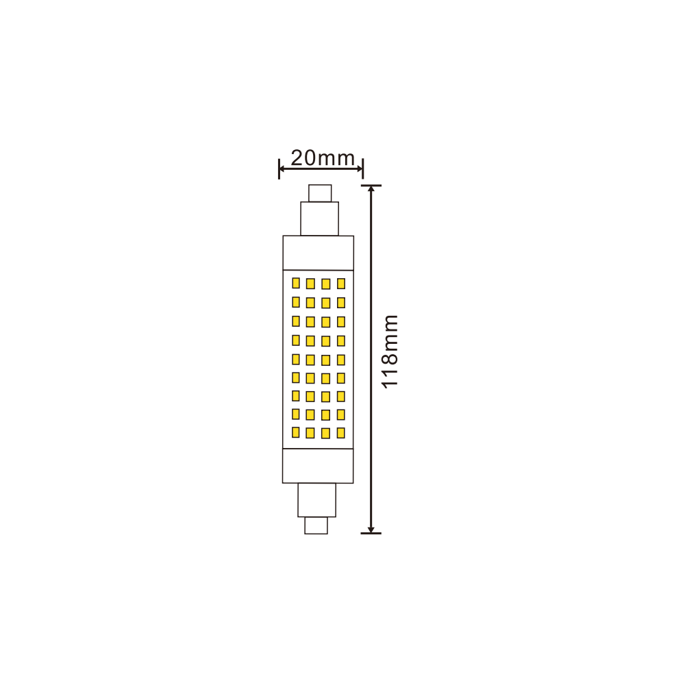 LEDlife R7S LED pære - 11W, 118mm, 230V, 1400lm, RA80, Flicker free
