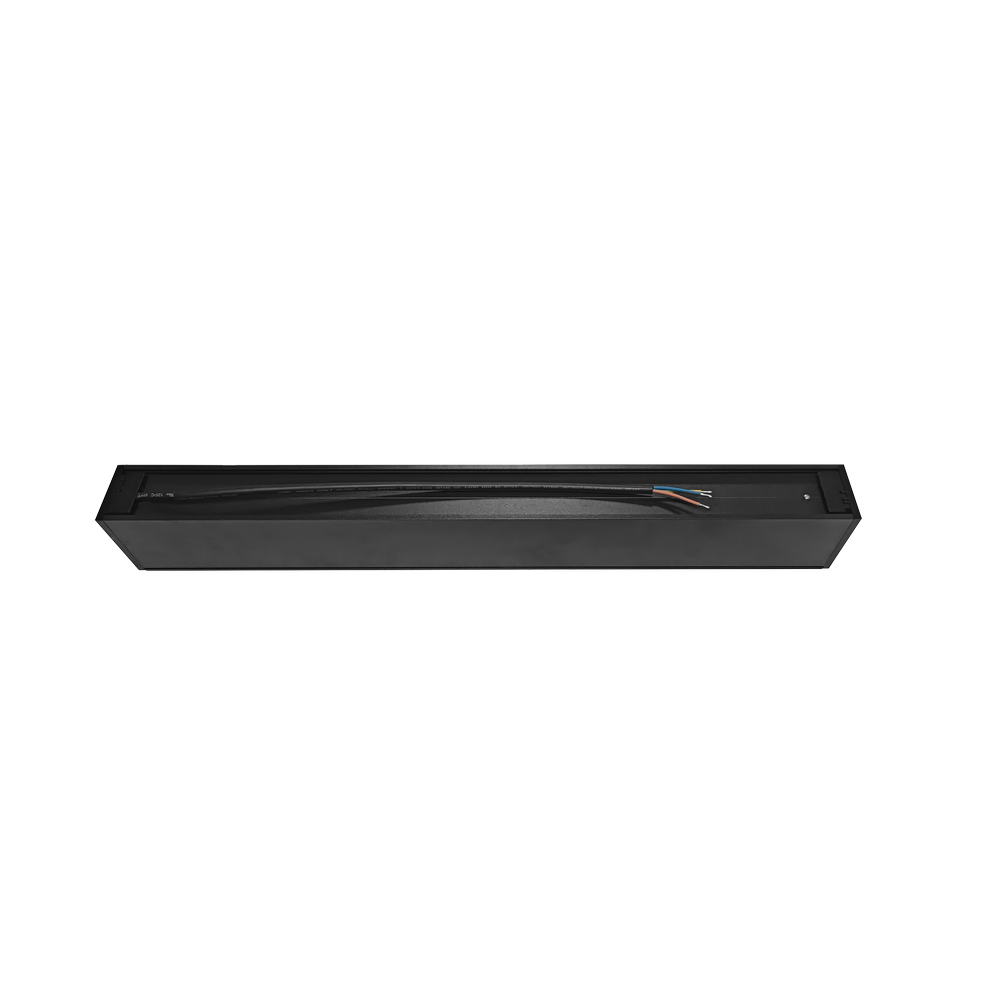Sort 48W LED lysskinne loftlampe til kontor med wireophæng - 150 cm, 5760 lm, RA80, 120 lm/W