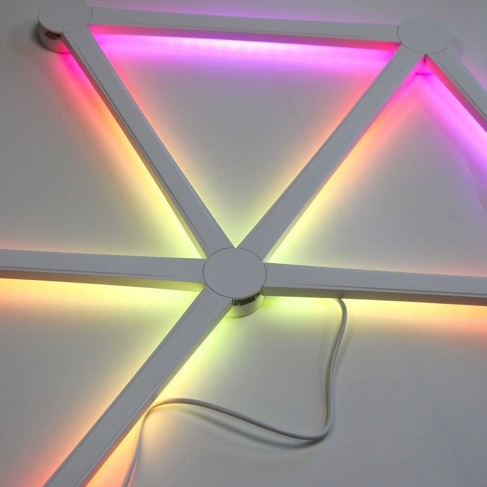 RGBIC Væg LED Sæt - 9 RGBIC Lysskinner, Bluetooth App, USB - Effekt: 8W - Input: 5V