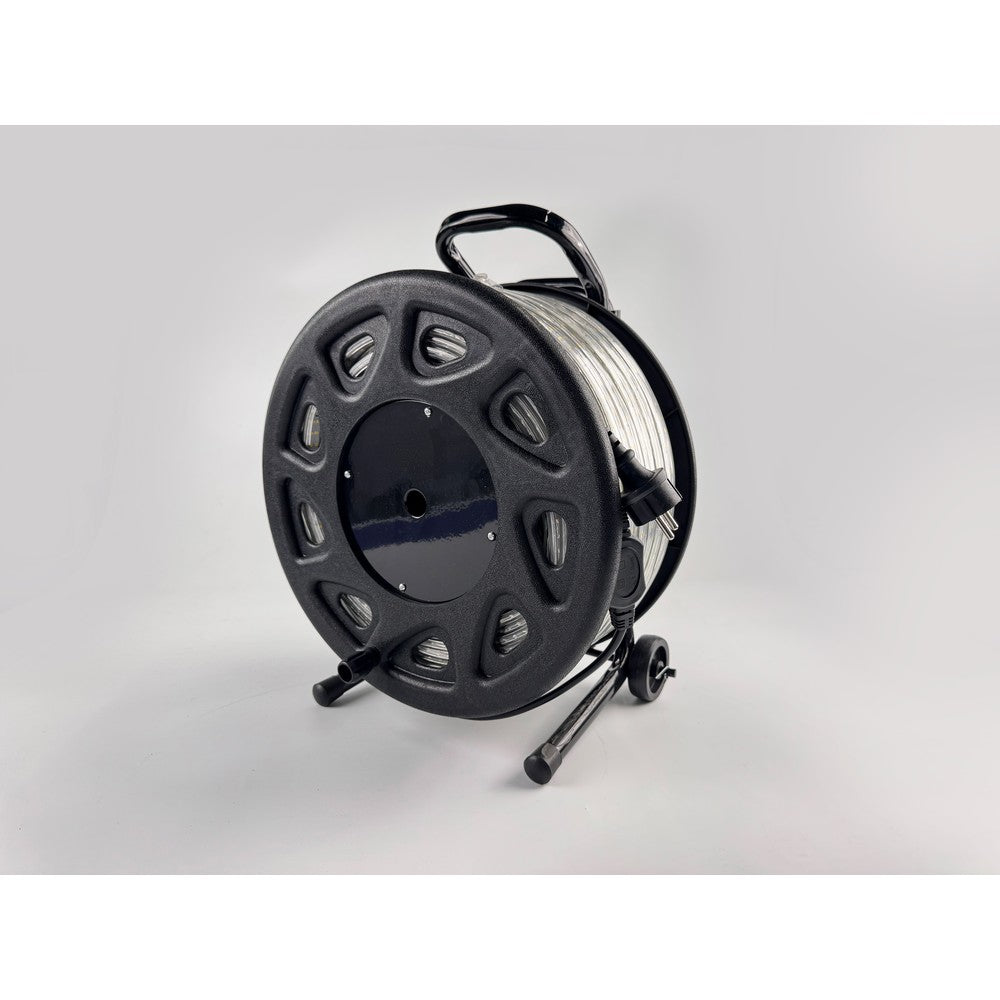 50m 360° LED strip arbejdslys på tromle - 230V, IP67, 360 LED/m, 12W/m, 1500 lm/m, 600W, 75000lm