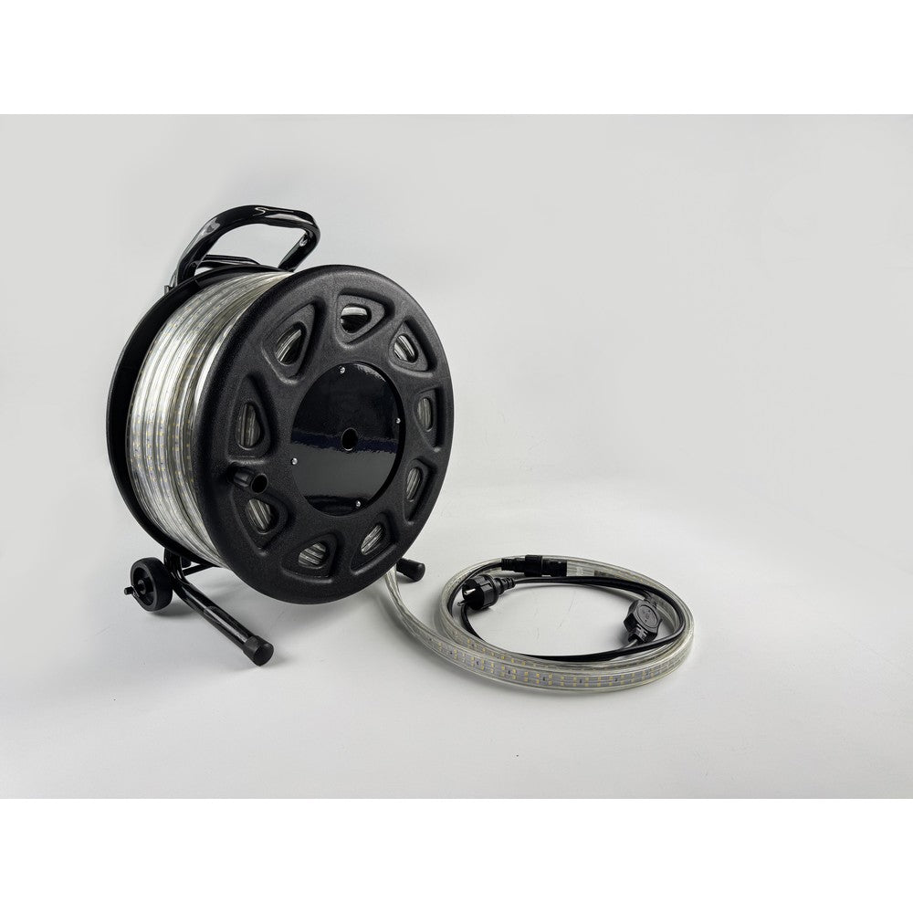 50m 360° LED strip arbejdslys på tromle - 230V, IP67, 360 LED/m, 12W/m, 1500 lm/m, 600W, 75000lm