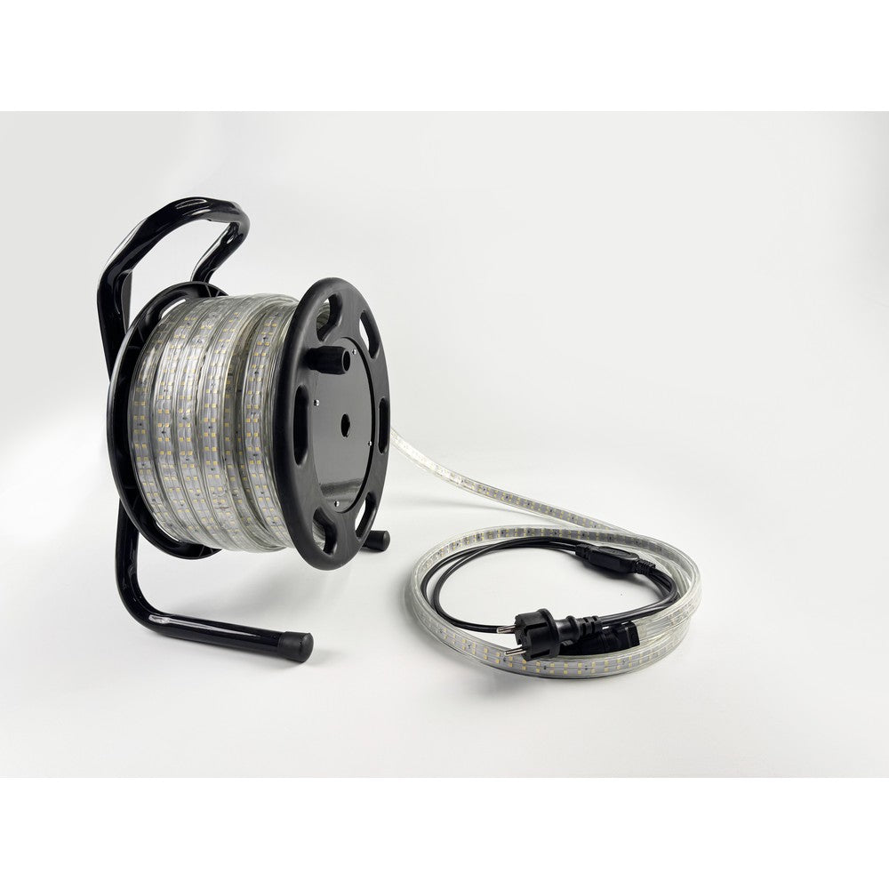 50m 360° LED strip arbejdslys på tromle - 230V, IP67, 360 LED/m, 12W/m, 1500 lm/m, 600W, 75000lm