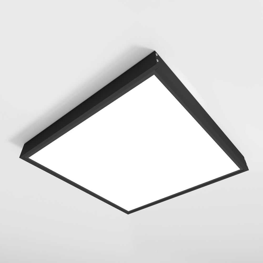 Sort samlesæt til 60x60 LED panel - Høj ramme, sort kant