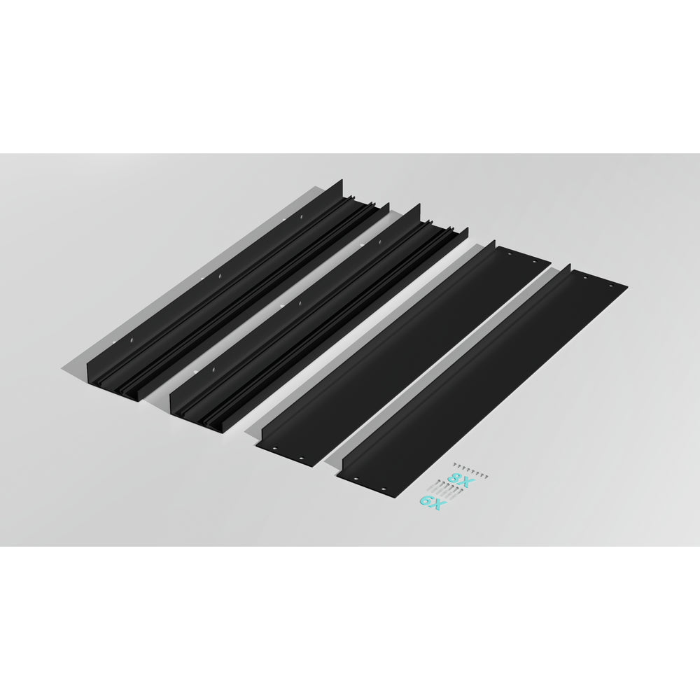 Sort samlesæt til 60x60 LED panel - Høj ramme, sort kant