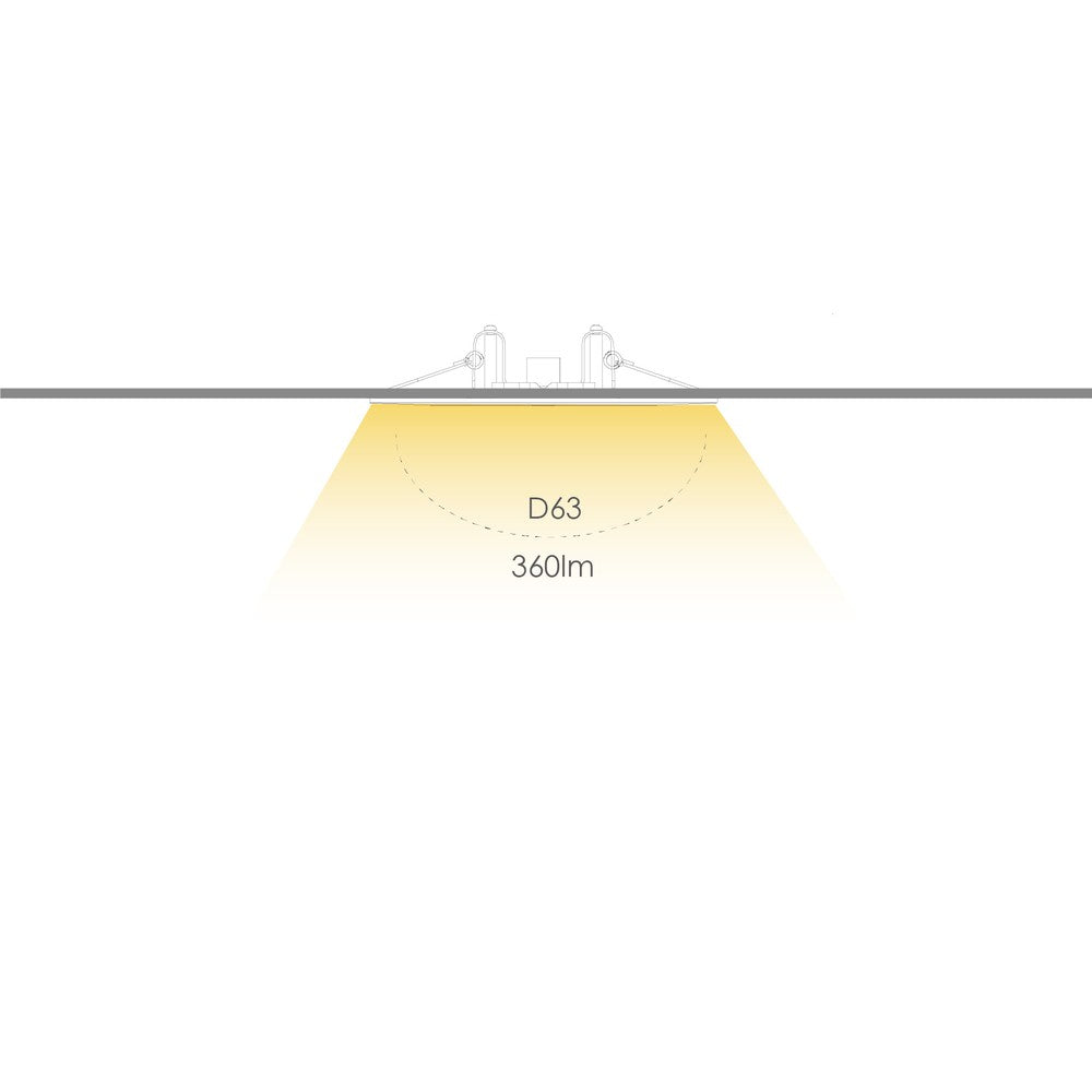 LED nødbelysning spot til loft, 3W - 3 timers batteri, Philips LED, Sort
