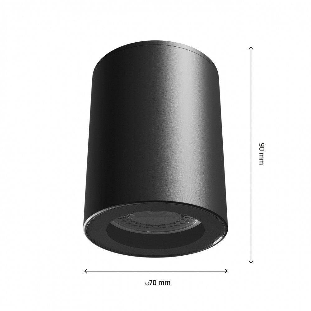 Chloe GU10 Loftspot Sort IP44 70x90mm Uden Lyskilde - 230V indsats
