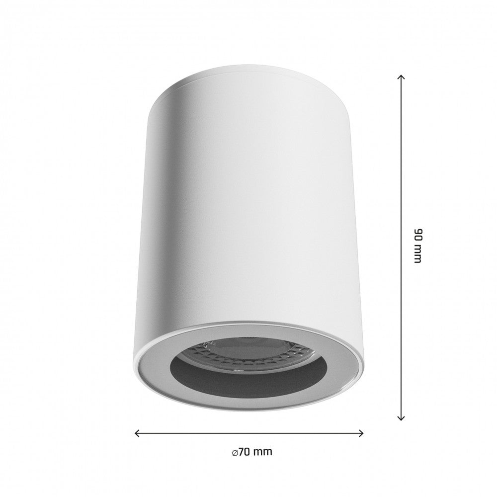 CHLOE GU10 Loftspot - Hvid, IP44, 70x90mm, Rund (Uden Lyskilde)