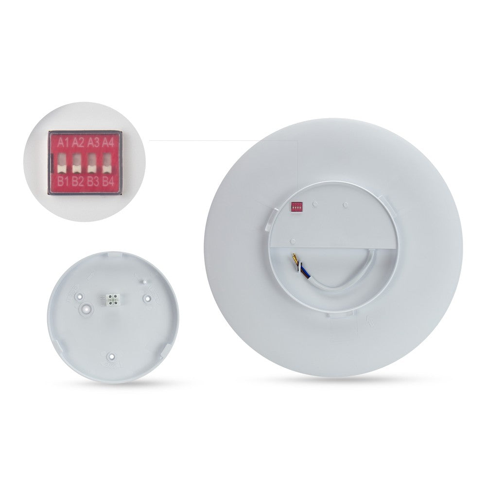 Nymphea Proxi PIR 18W LED Loftlampe - Varm Hvid, 230V, 120°, IP54, Ø300x60mm, Rund, Hvid