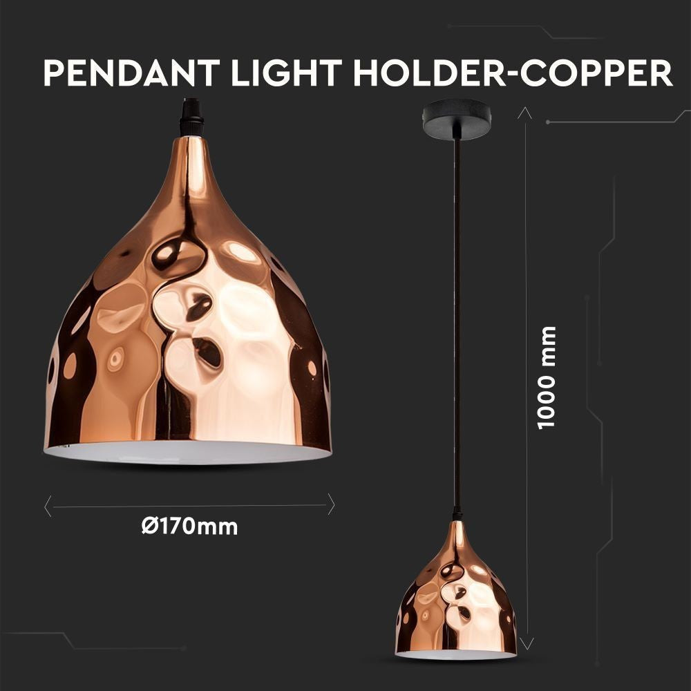 V-Tac kobber pendellampe - Ø170, E27 max. 60W (ekskl. lyskilde)
