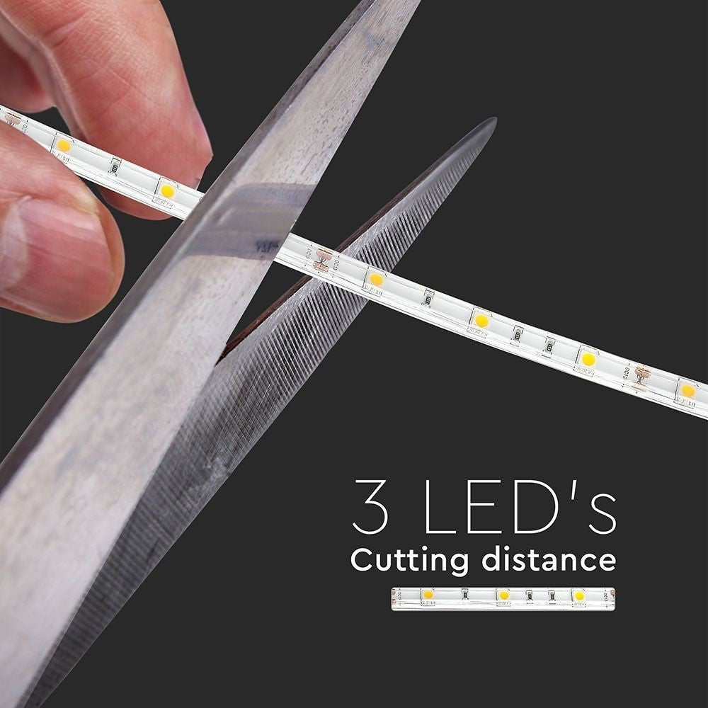 V-Tac 4,8W/m RGB vandtæt LED strip – 5m, 30 LED pr. meter, 400lm/m, 12V, IP65