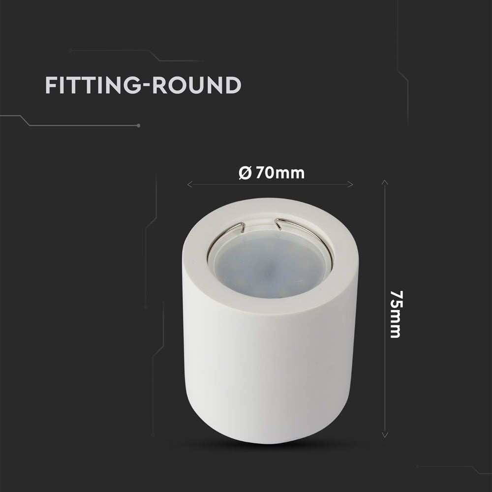 GU10 lampe - rund, hvid.