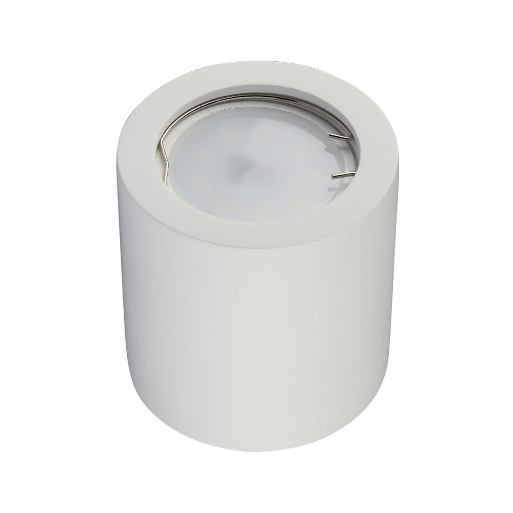 GU10 lampe - rund, hvid.
