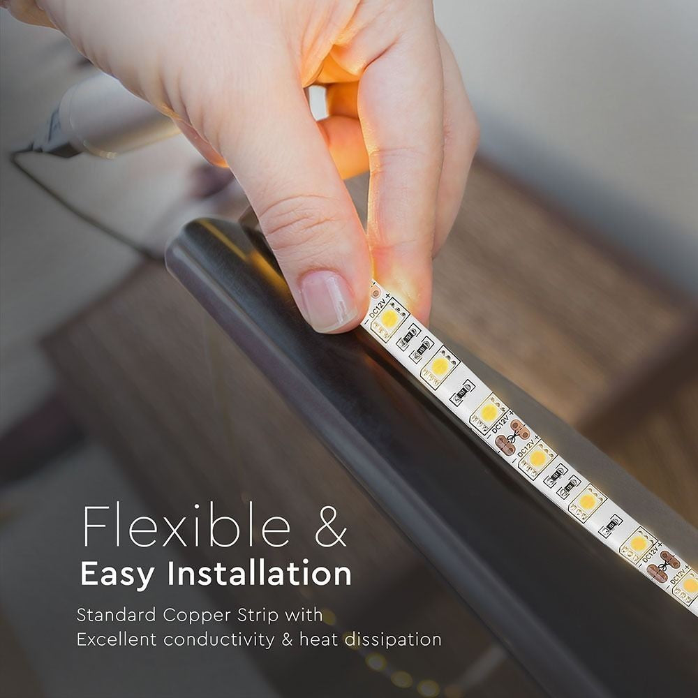 V-Tac 10,8W/m Stænktæt LED Strip - 5m, 60 LED pr. meter, IP65
