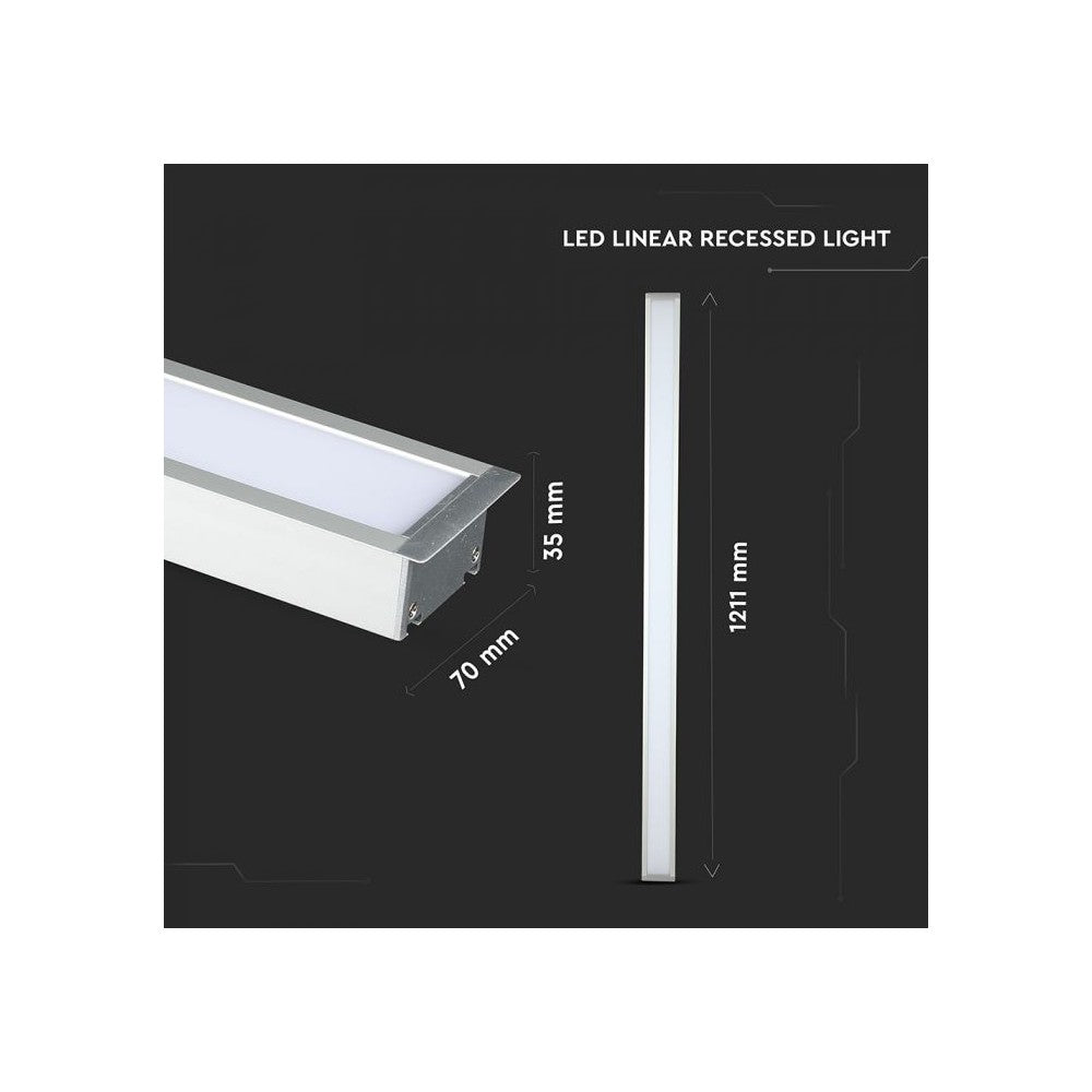 40W LED nedsænket lineært lys med Samsung chip og sølv hus, 6400K