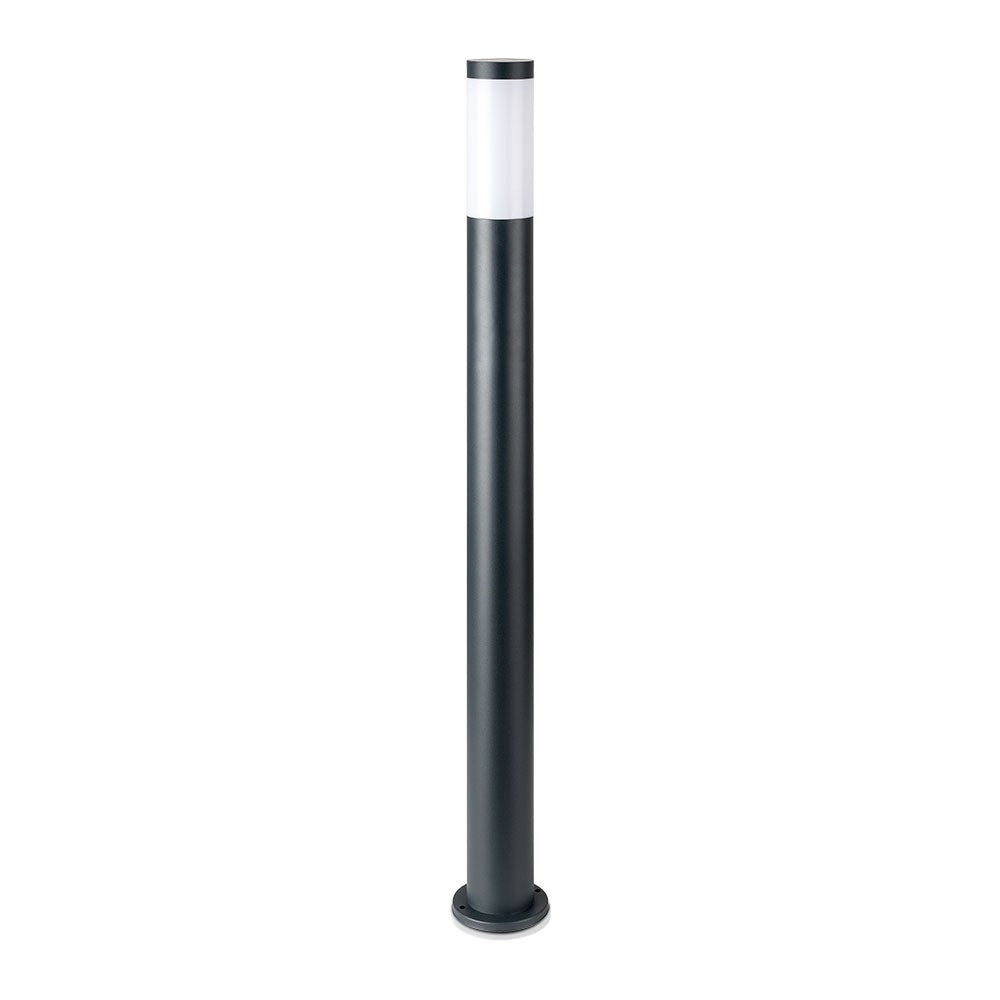 Pullertlampe E27 - Rustfrit Stål Hus (110cm), Grå, IP44 - Vejrbestandig udendørslampe til haven
