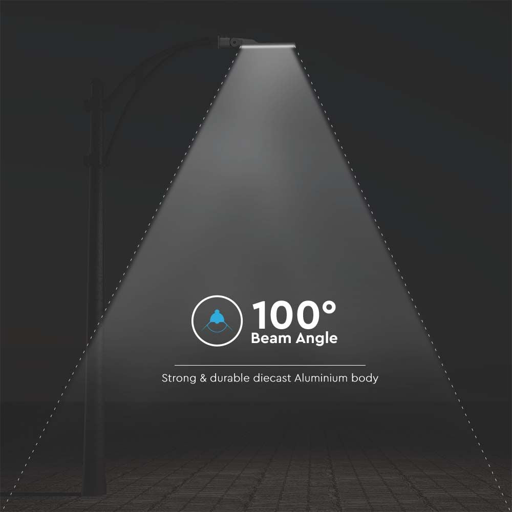50W LED Vejlys med Fotocellesensor og Samsung Chip - Inkluderer Adapter - Lysfarve 6500K - Lysstyrke på 100lm/W