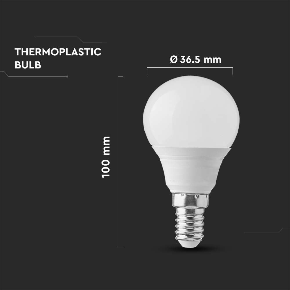 4,5W LED Pære i Plastik med E14 Fatning - 3000K, 470lm - Energibesparende belysning til dit hjem