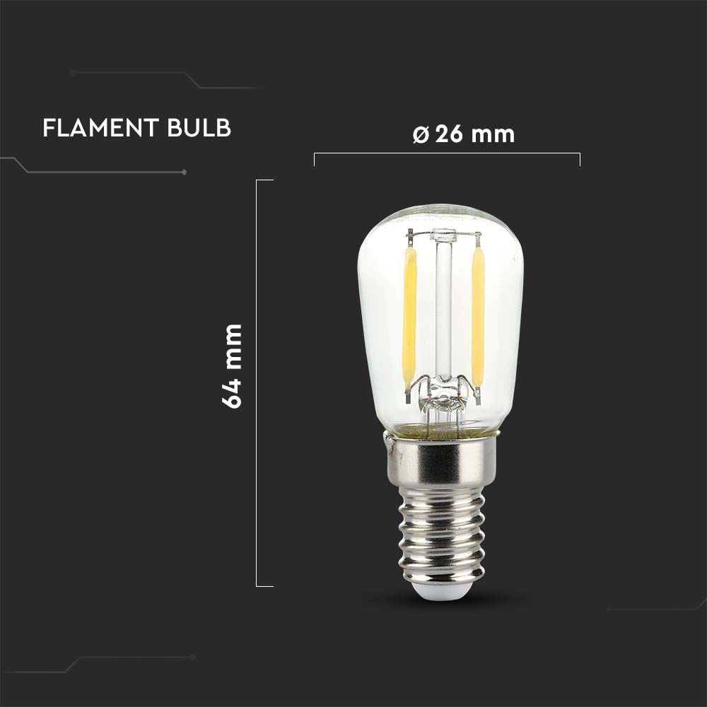 ST26 LED pære 2W - Kultråd, 4000K, E14 fatning, 200lm, RA80, Energibesparende LED lys til indendørs belysning.
