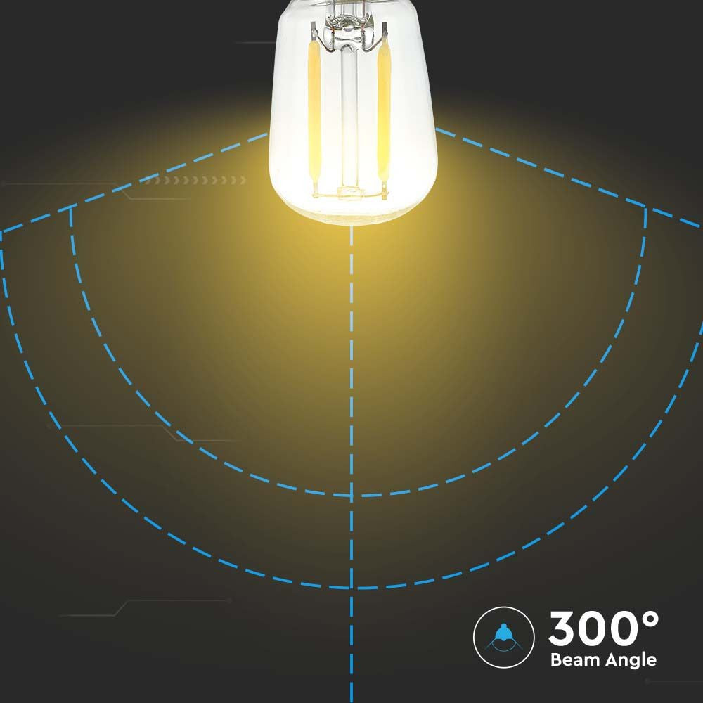 ST26 LED pære 2W - Kultråd, 4000K, E14 fatning, 200lm, RA80, Energibesparende LED lys til indendørs belysning.