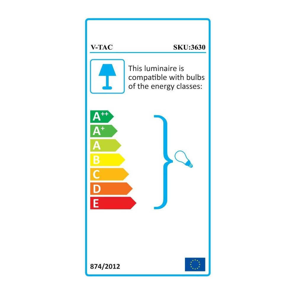 V-Tac loftslampe - Firkantet, hvid, IP20, GU10 fatning, uden lyskilde (230V)