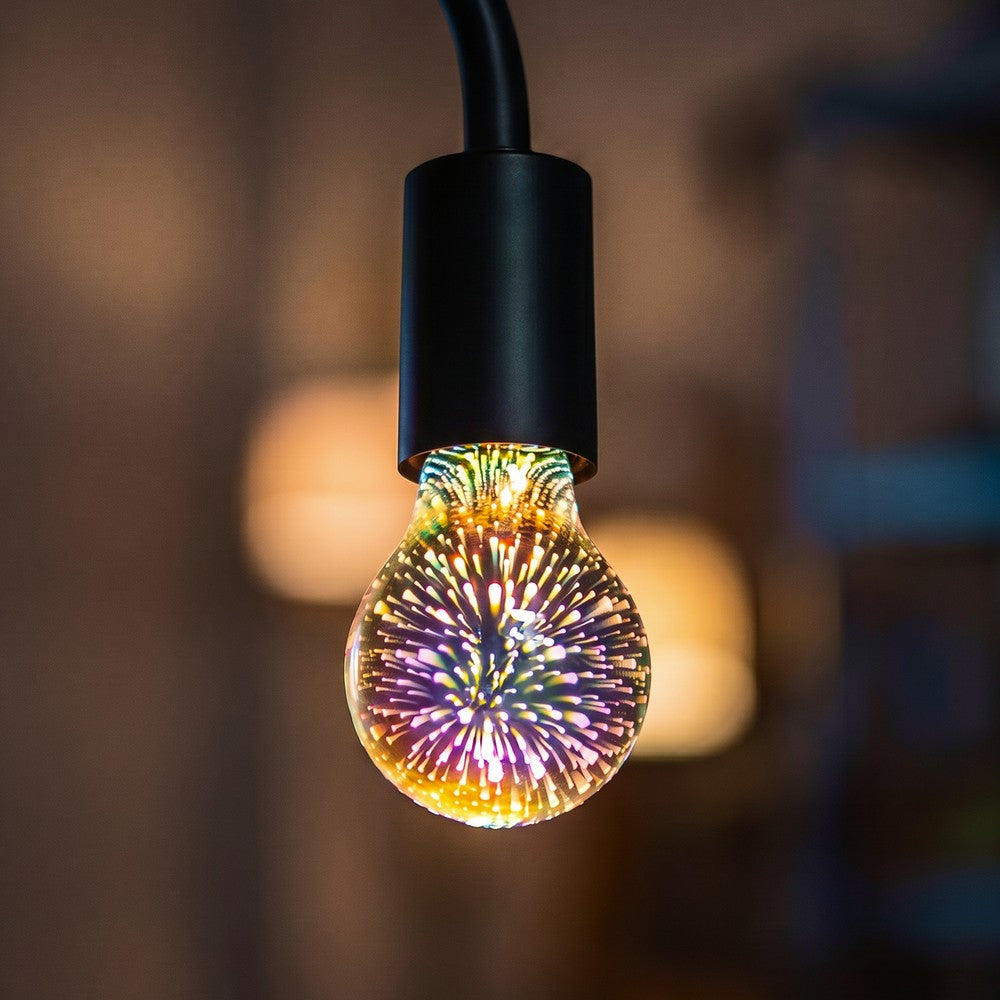 3D LED Pære 3W E27 - 3000K - Max 3W, RA80 (Lyskilde ikke inkluderet)