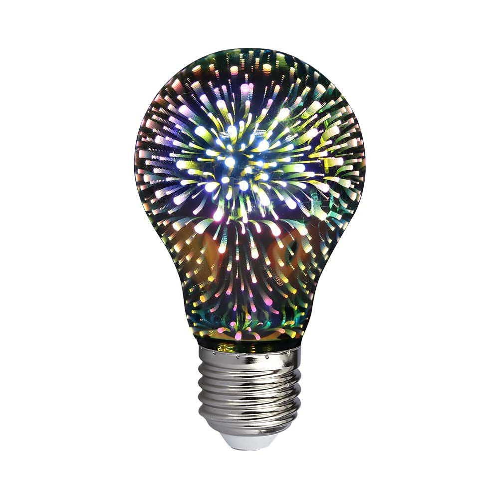 3D LED Pære 3W E27 - 3000K - Max 3W, RA80 (Lyskilde ikke inkluderet)