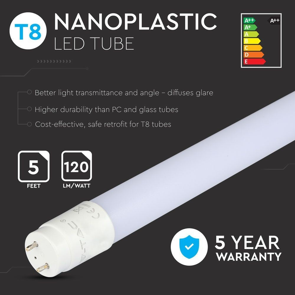V-Tac T8-Samsung150 Pro - Samsung LED chip, 24W LED rør, 150 cm, 5 års producentgaranti