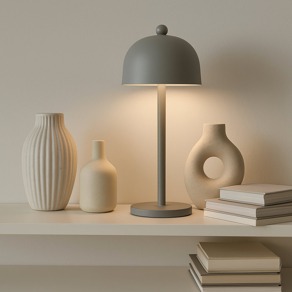 LED Bordlampe med 1800mAh Batteri, Ø115x300, 3i1, Sort Hus
