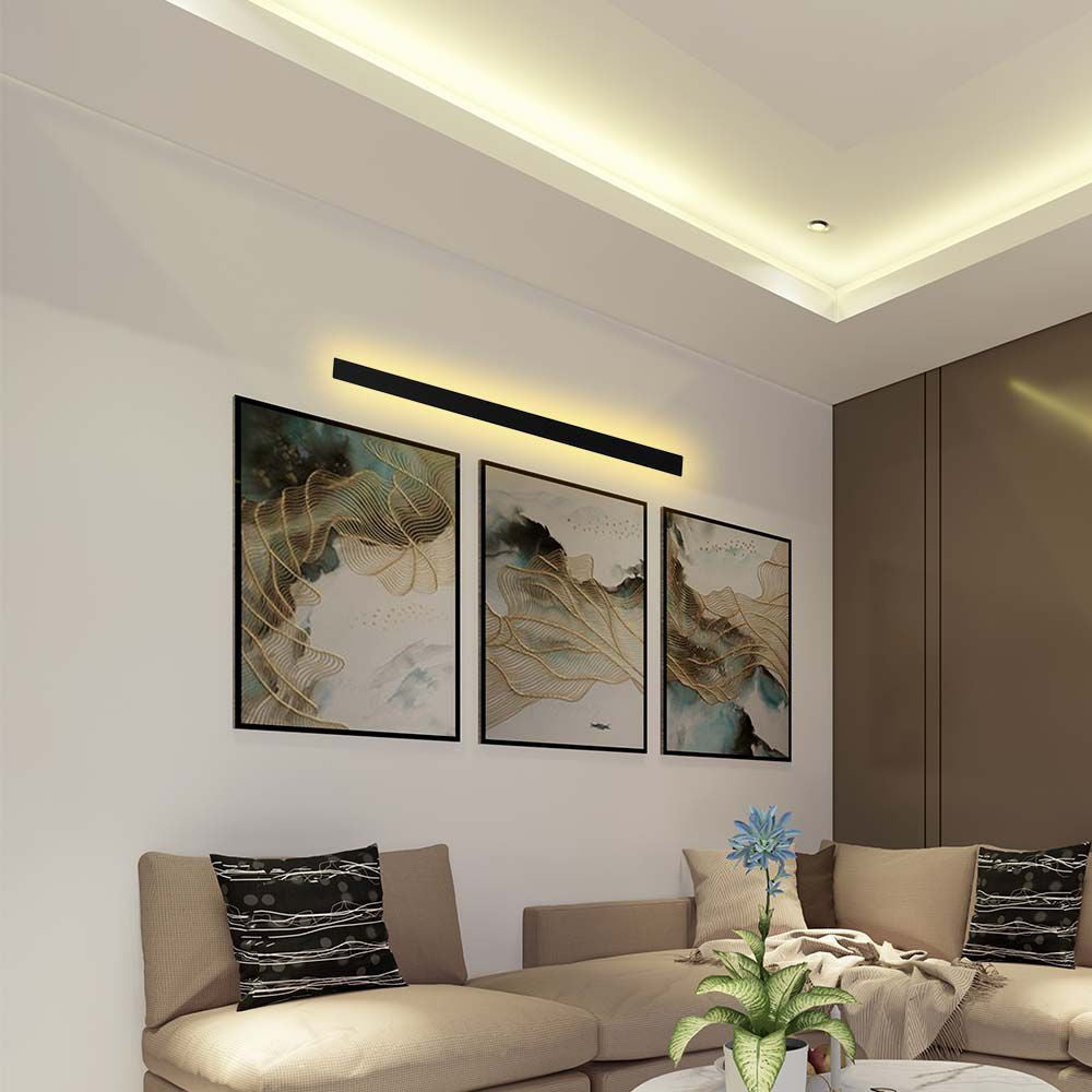 16W LED Væglampe i Antracit med 3000K, IP65 - 1010*60*50mm, 2035lm, RA90