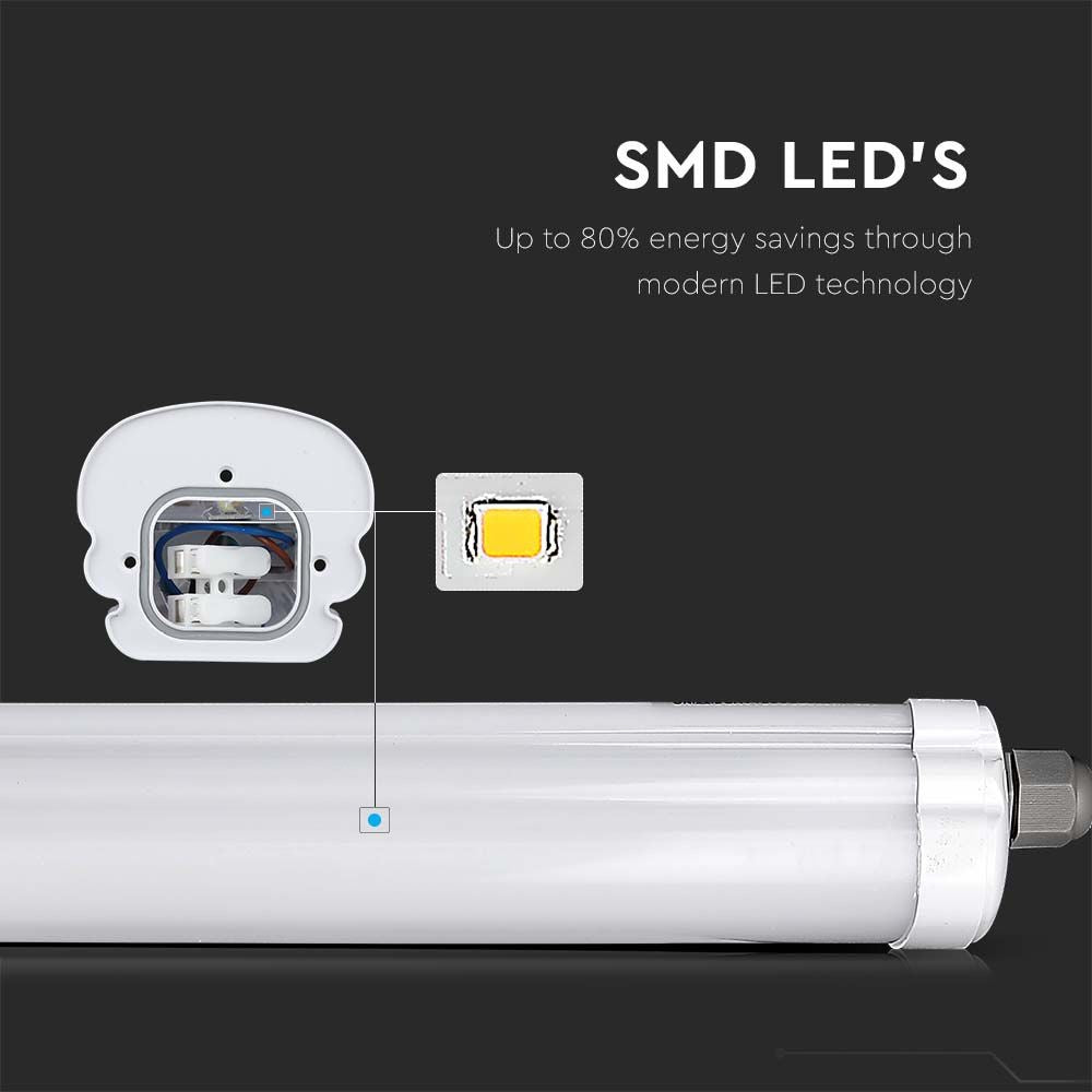 LED WP G-Serie Rør 60cm - Økonomisk, 4000K, 18W, 2160lm, RA80, IP65