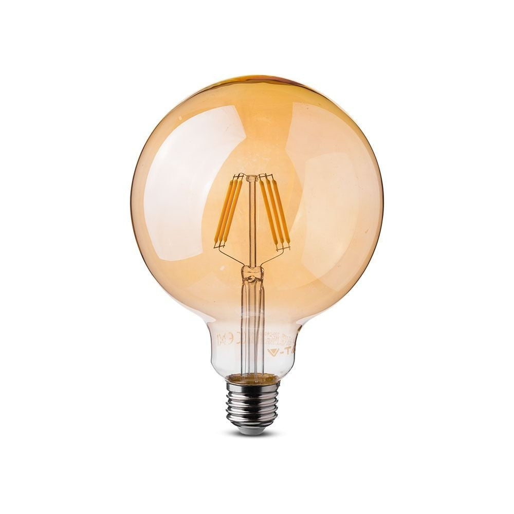 V-Tac 6W LED globepære - Kultråd, Ø12,5 cm, ekstra varm hvid, 2200K, E27