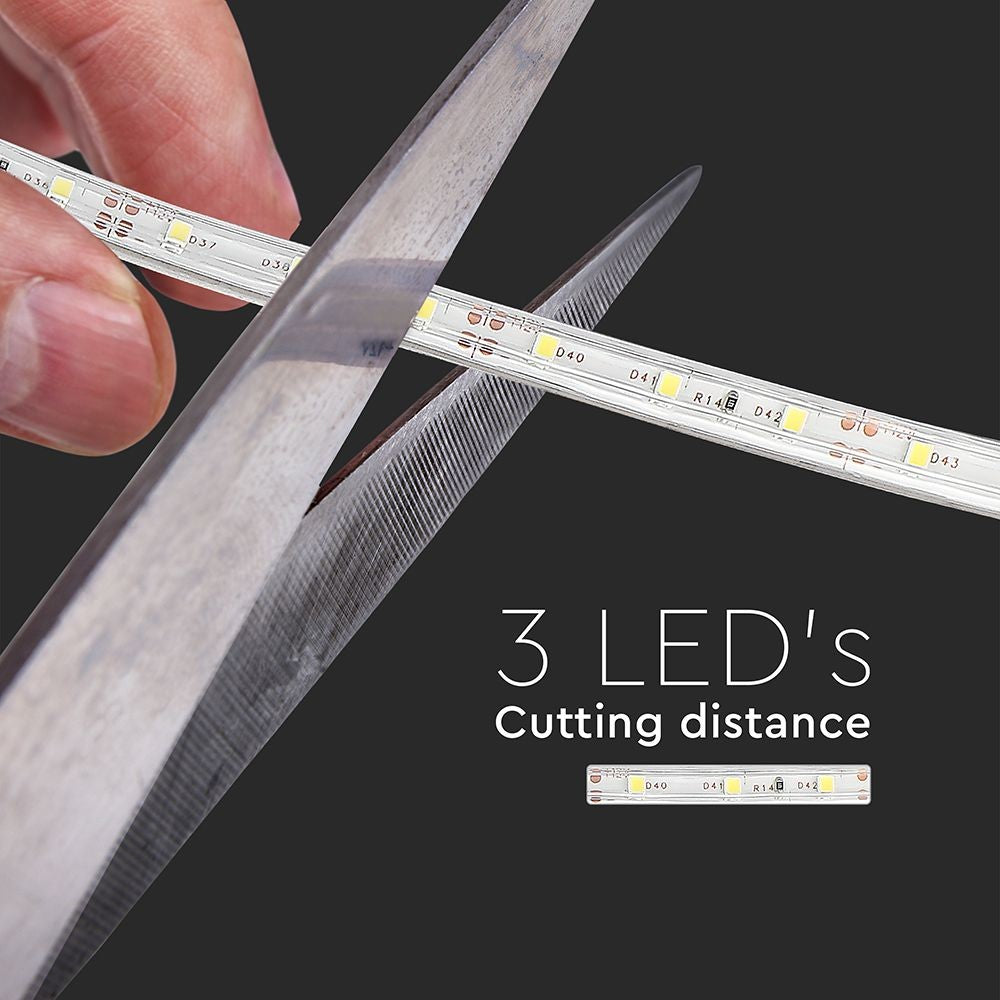 60 LED Stribe Lys 5W - Klar Hvid 6500K, Vandtæt (IP65)