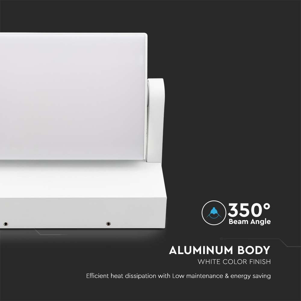 17W LED Væglampe - 3000K, Hvidt Hus, IP65, Effekt: 17W, 2520lm, RA80, IP65