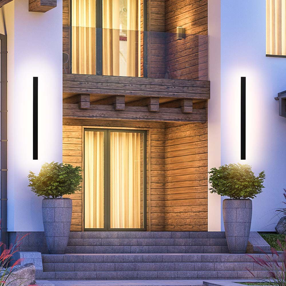 10W LED lineært væglys, sort hus, IP65, 4000K, 1300lm, RA90