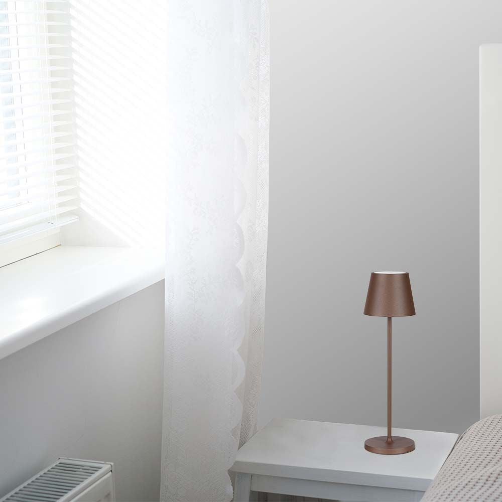 LED bordlampe med touch-funktion og dæmpning, 1,5W, 3000K, IP54, i sandfarvet Corten hus