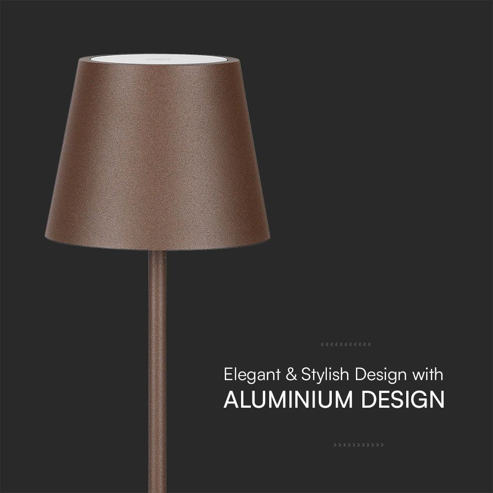 LED bordlampe med touch-funktion og dæmpning, 1,5W, 3000K, IP54, i sandfarvet Corten hus