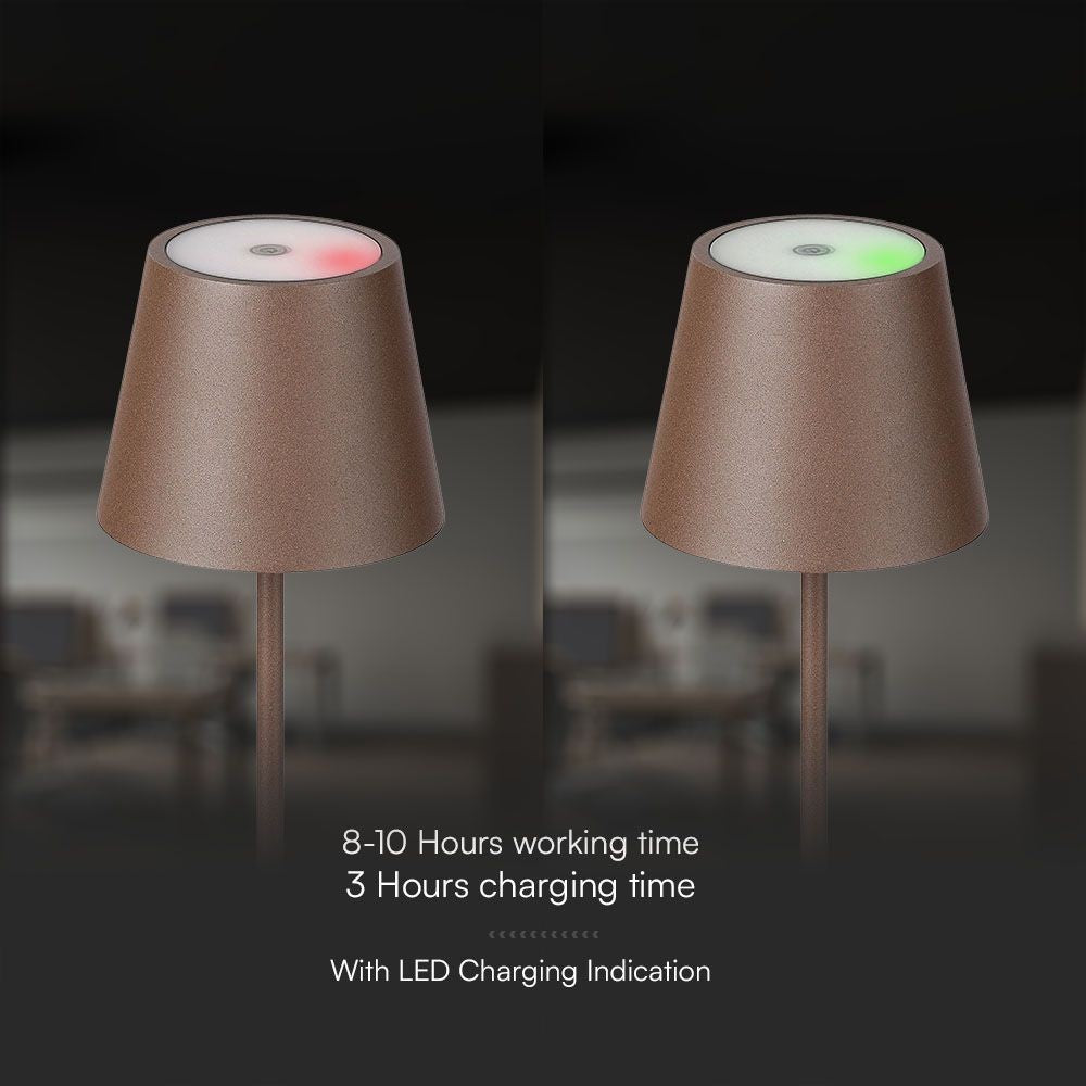 LED bordlampe med touch-funktion og dæmpning, 1,5W, 3000K, IP54, i sandfarvet Corten hus