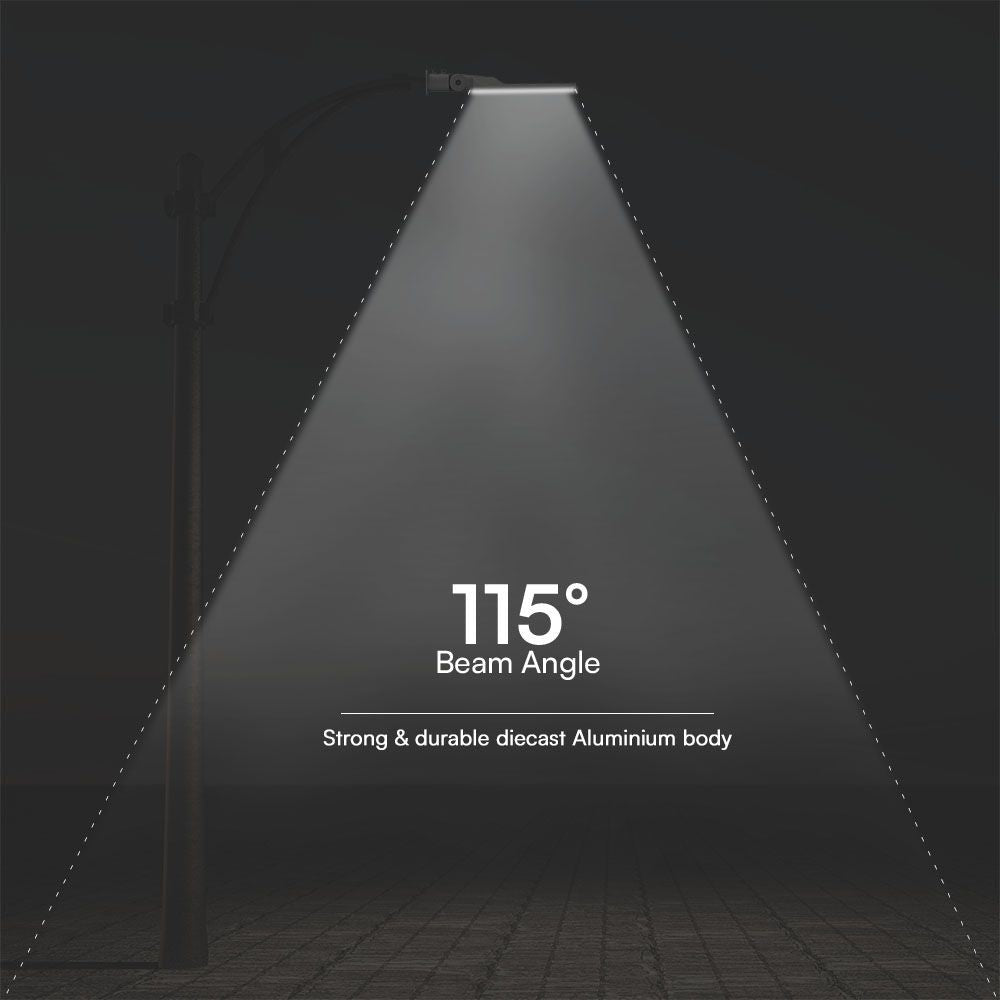 100W LED Gadelygte med Samsung Chip, Fotocellesensor og 4000K lysfarve