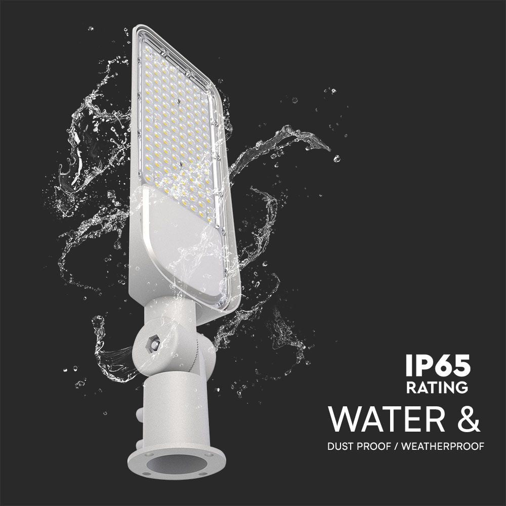 150W LED gadelys med fotocelle sensor og Samsung chip - adapter inkluderet, 4000K lysfarve
