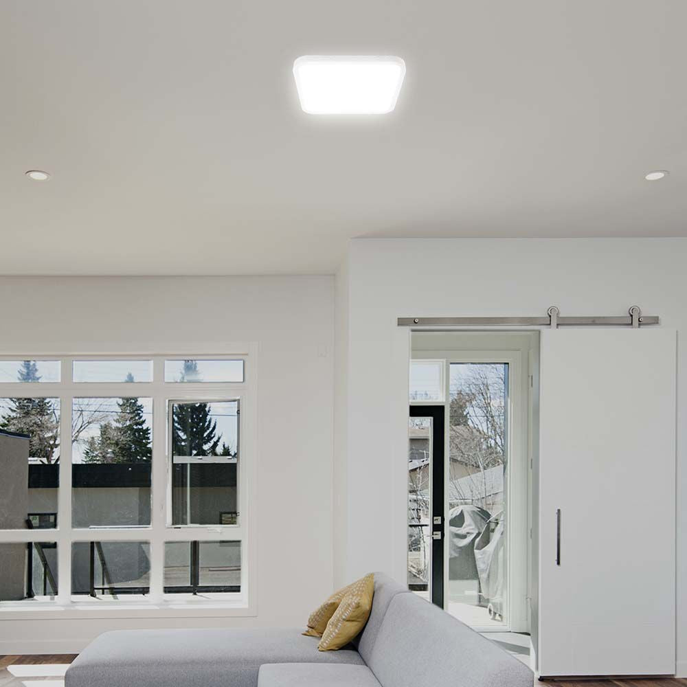 24W LED Dome - Samsung Chip, 4000K, Firkantet, Hvid Ramme, IP44 (inkl. 5 års producentgaranti)